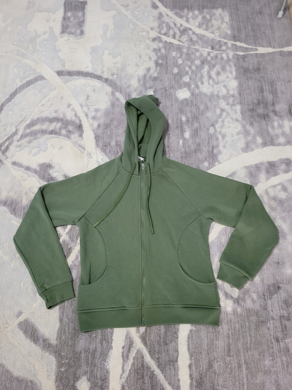 ZYIA Olive Green Zip Women Hoodie Size L